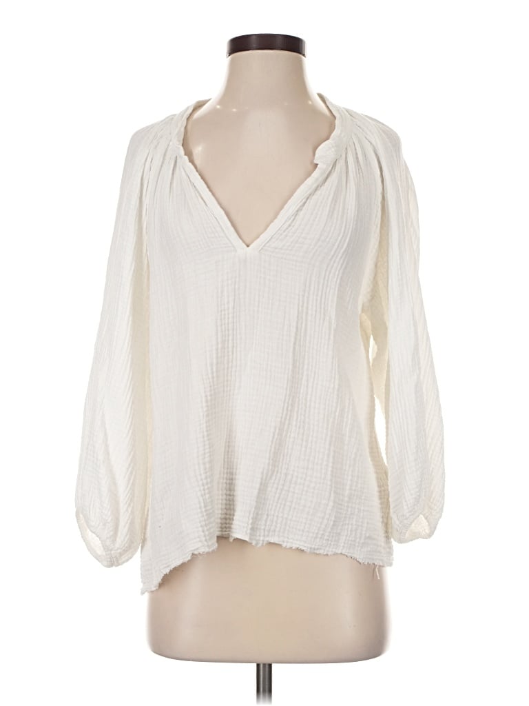 Pre-owned Nation Ltd 3/4 Sleeve Blouse In Ivory