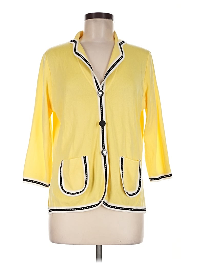 Pre-owned Misook Cardigan Sweater In Yellow