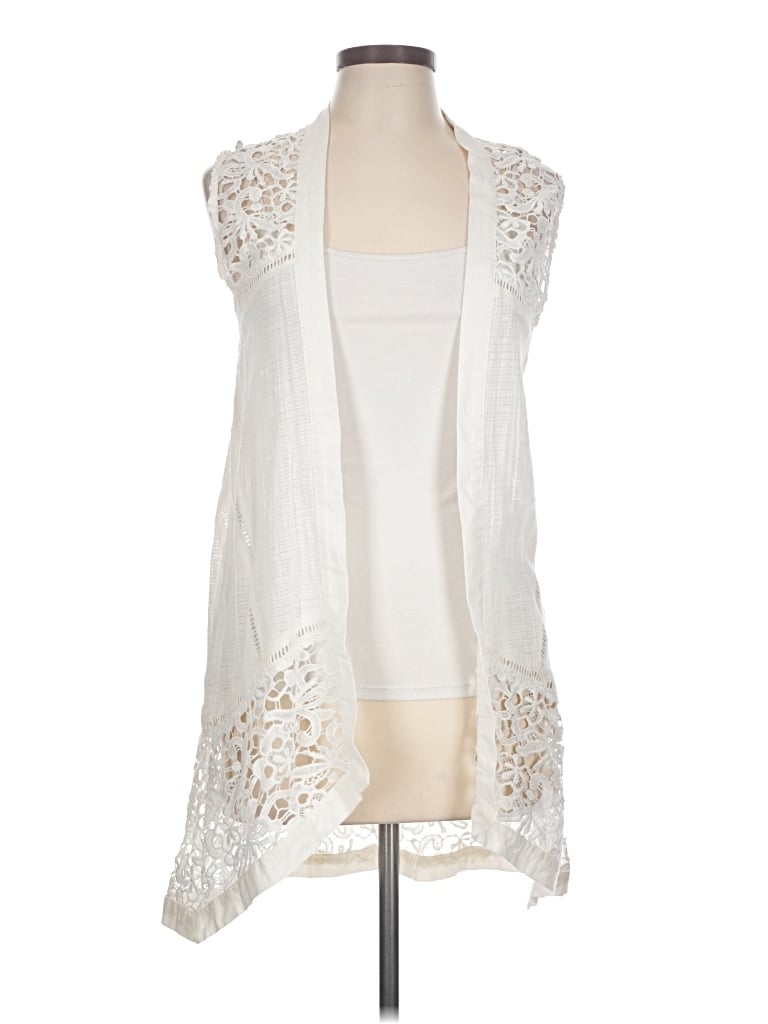 Pre-owned Moon River Cardigan Sweater In White