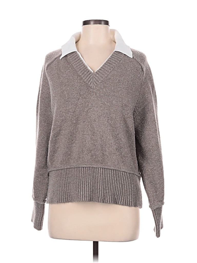 Pre-owned Marled Pullover Sweater In Gray