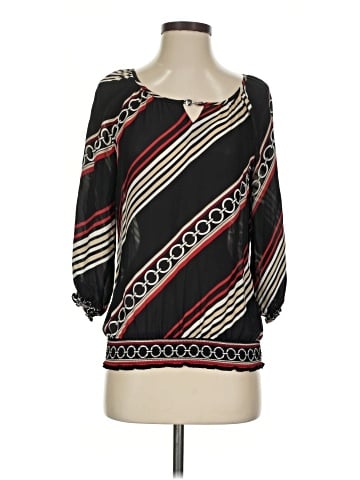 White House Black Market 3/4 Sleeve Silk Top (view 1)