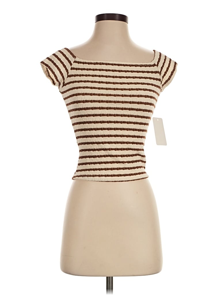 Gaze Short Sleeve Turtleneck In Brown