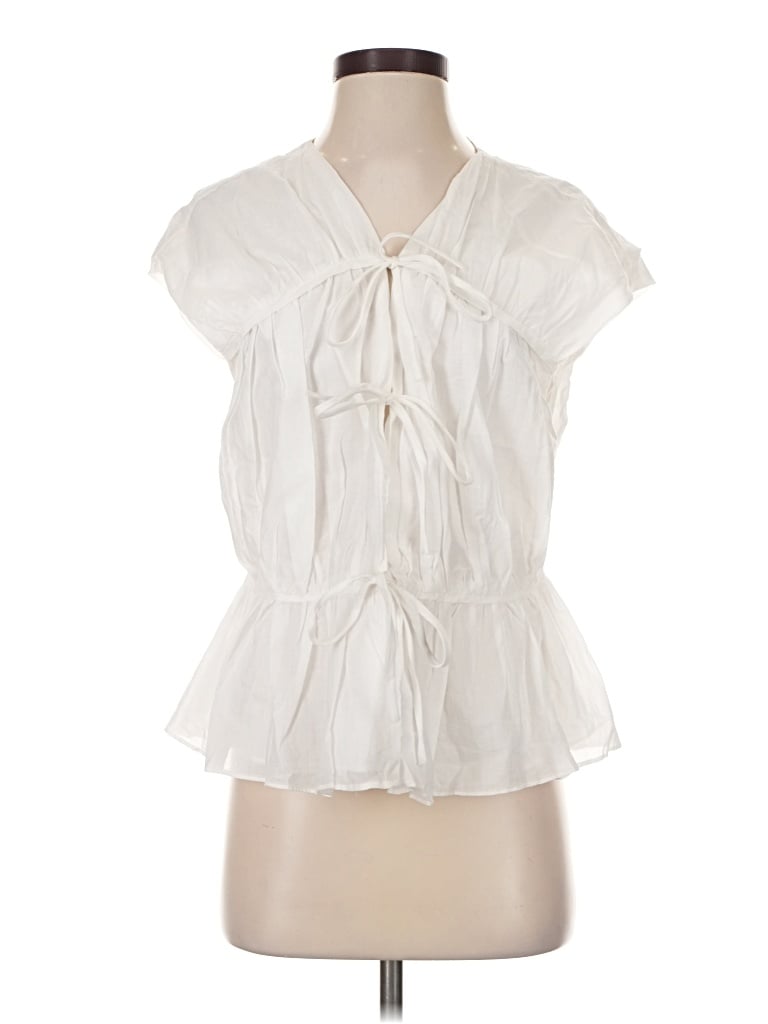 Pre-owned Modern Citizen Short Sleeve Blouse In Ivory