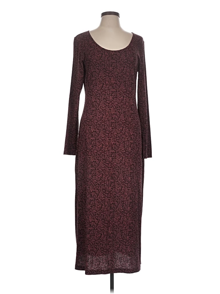 Pre-owned Peruvian Connection Casual Dress In Burgundy