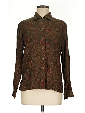 Lauren by Ralph Lauren Long Sleeve Silk Top (view 1)