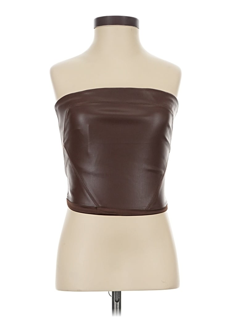 Pre-owned Oh Polly Tube Top Brown Strapless Neckline Tops
