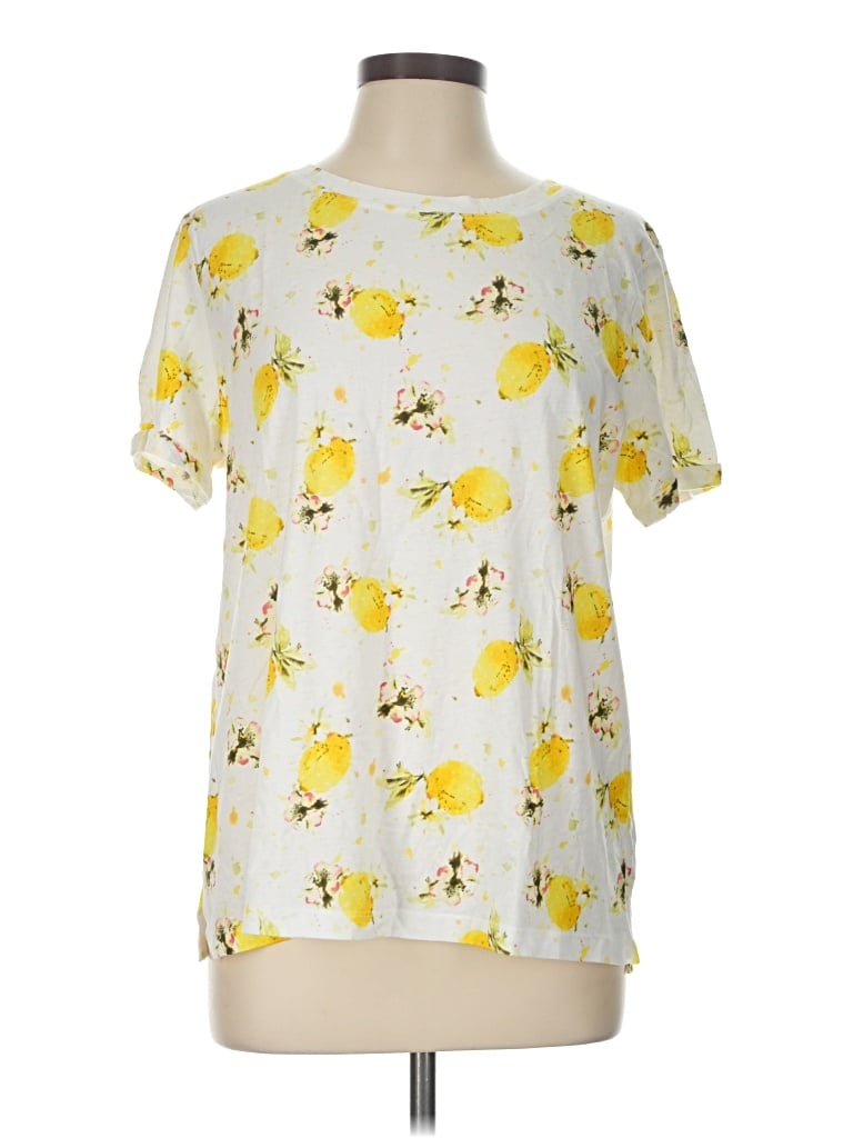 Pre-owned Meadow Rue Short Sleeve T-shirt In Yellow