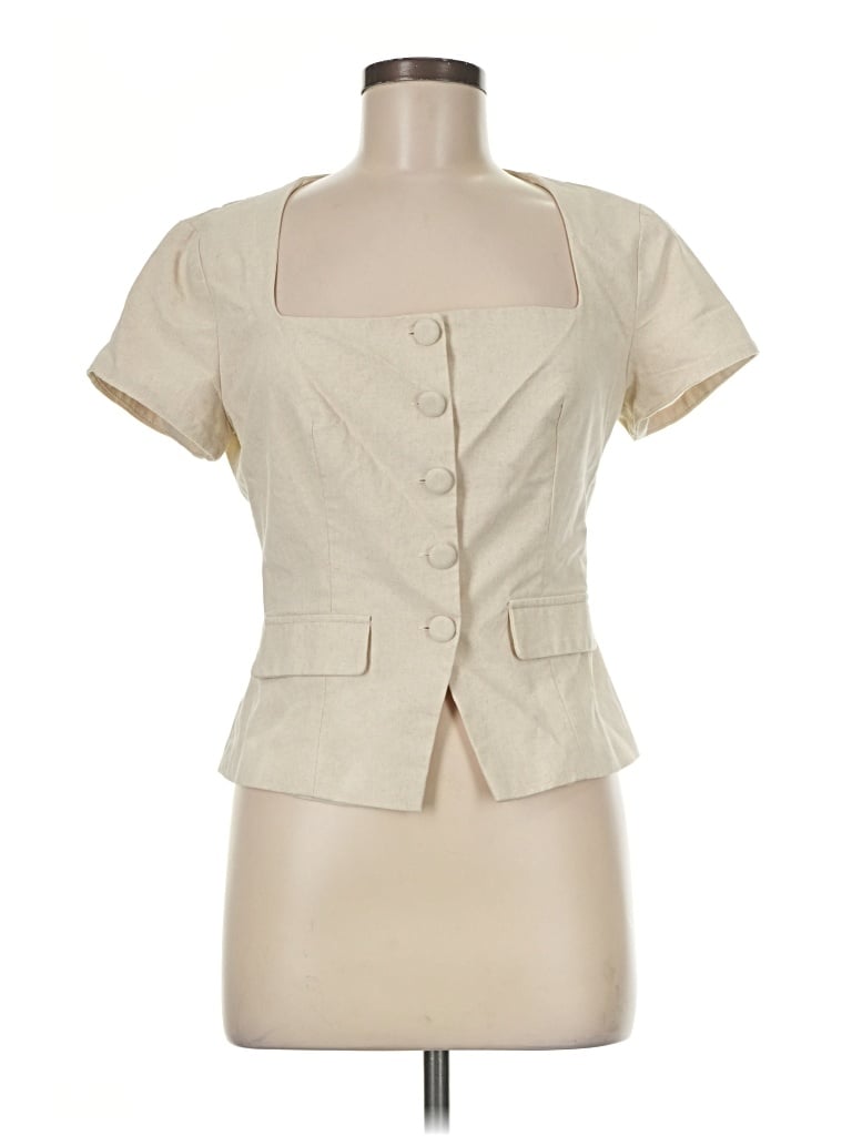 Pre-owned Cider Short Sleeve Blouse In Ivory