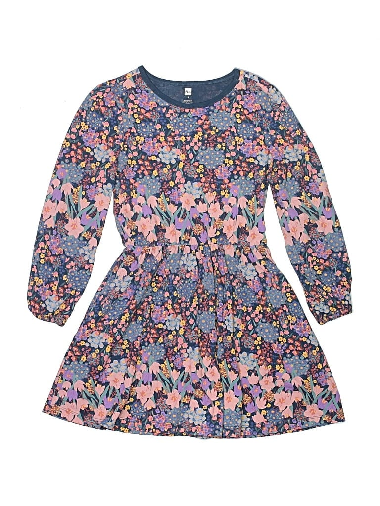 Pre-owned Tea Kids' Dress In Blue