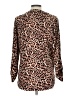 Always Indigo Animal Print Brown Long Sleeve Blouse Size L - photo 2
