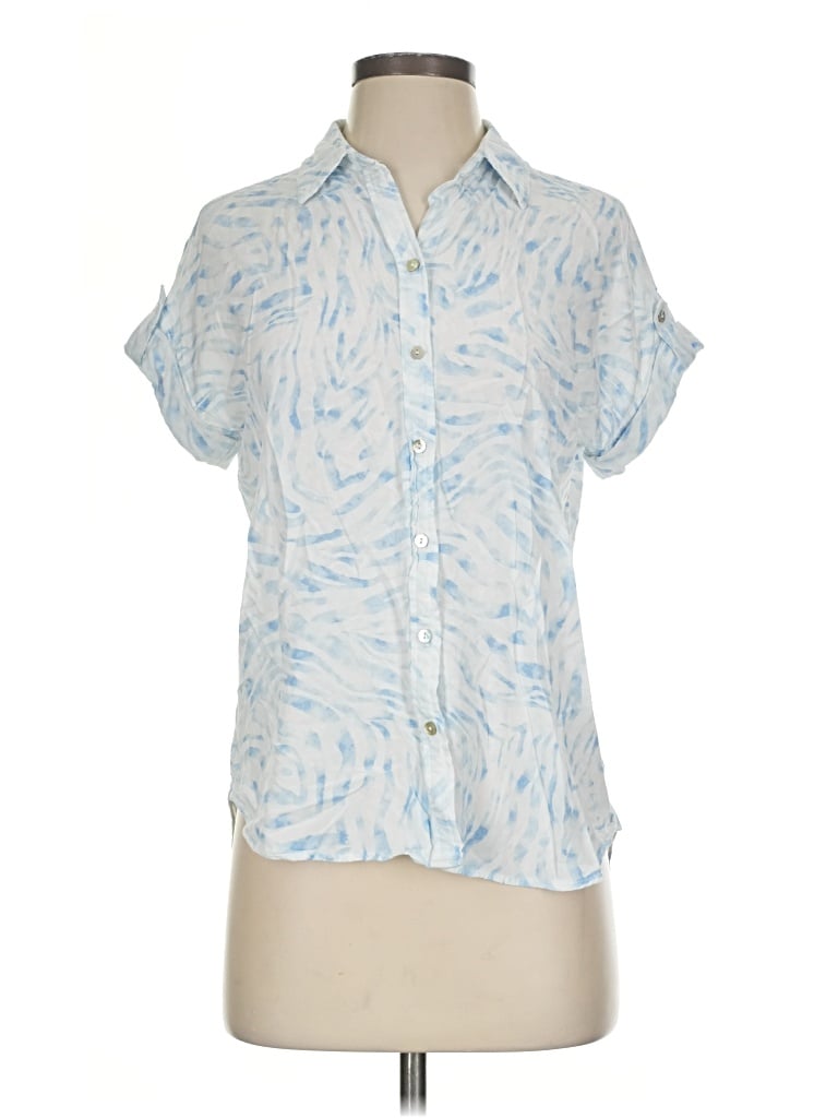 Pre-owned Jane And Delancey Short Sleeve Blouse In Blue