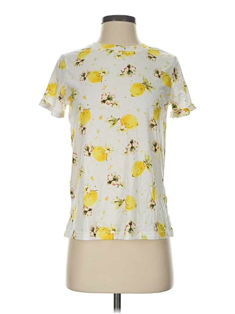 Pre-owned Meadow Rue Short Sleeve T-shirt In Yellow