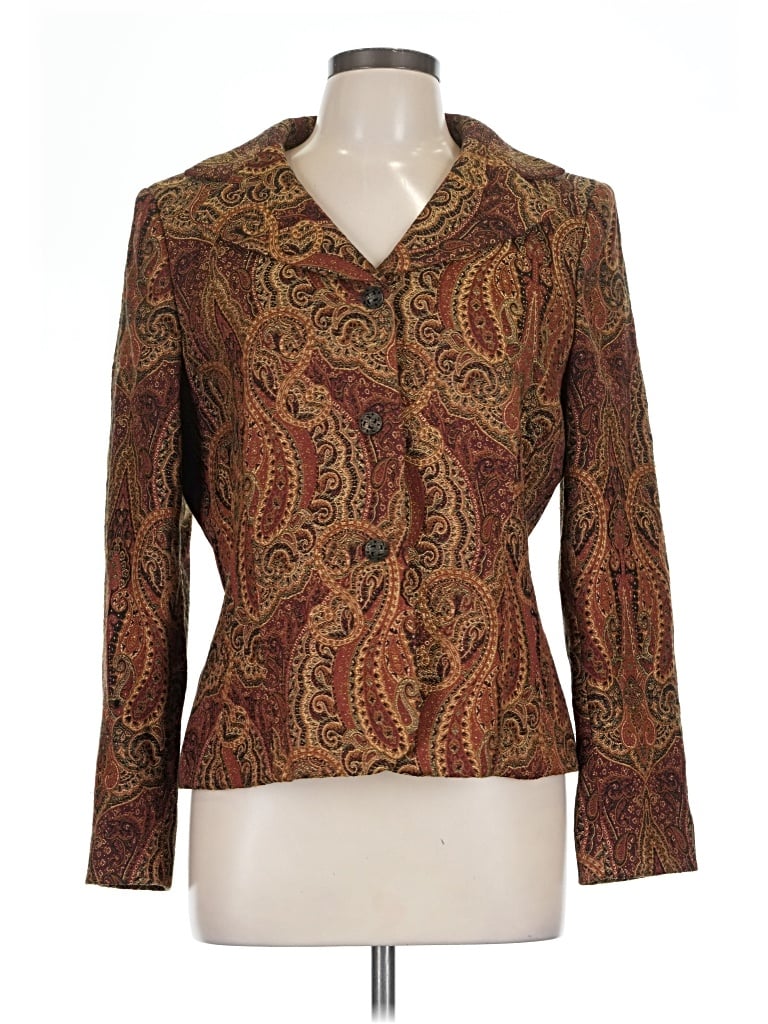 Pre-owned Le Suit Blazer Jacket In Brown
