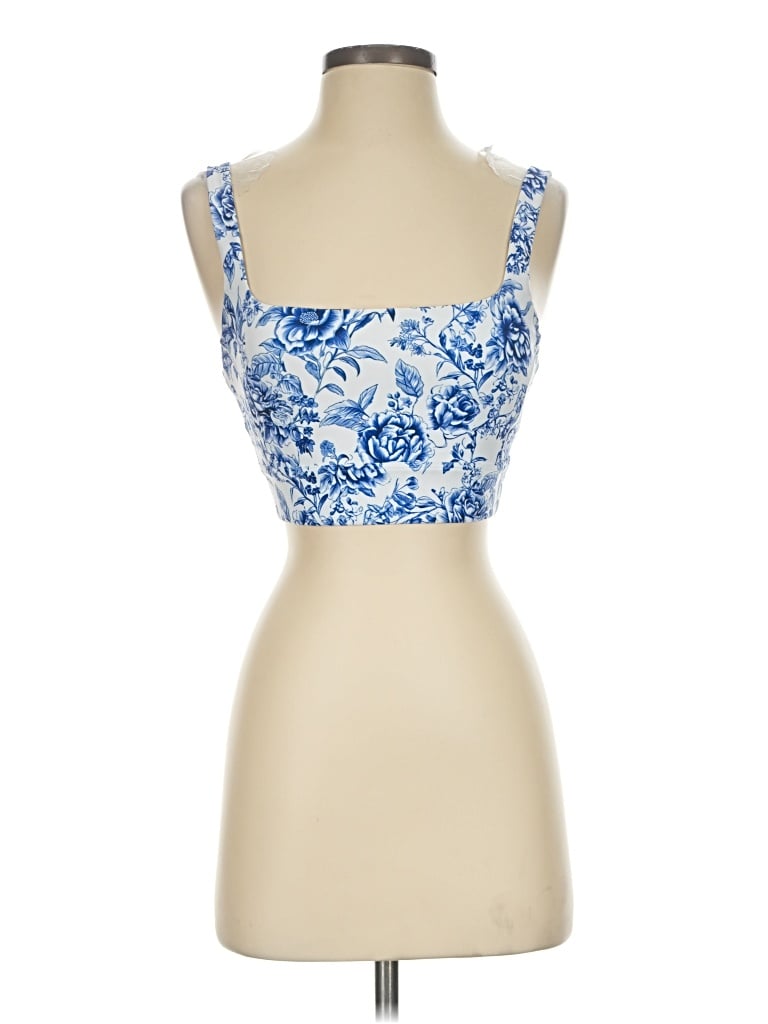 Pre-owned Ypb Tank Top Blue Strapless Neckline Tops