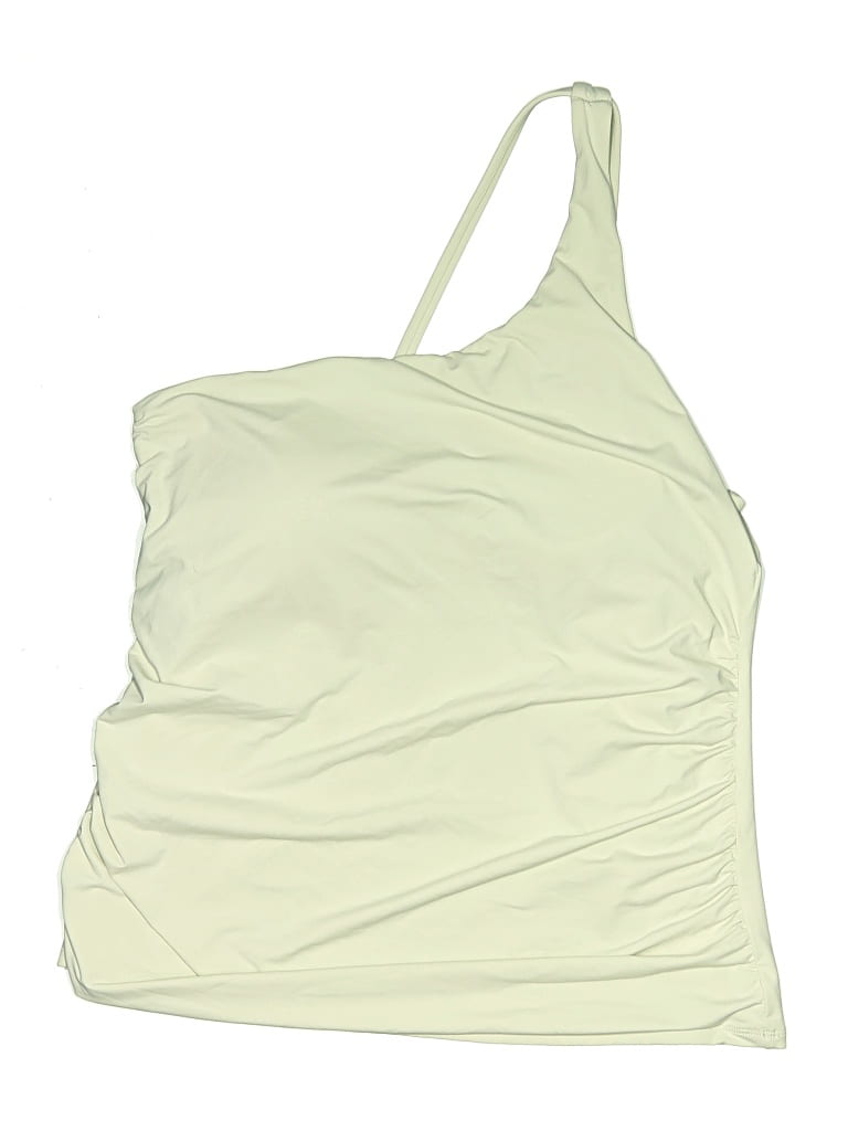 Pre-owned Crz Yoga Swimsuit Top Ivory Solid Pattern Swimwear