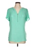 Apt. 9 100% Polyester Teal Short Sleeve Blouse Size L - photo 1