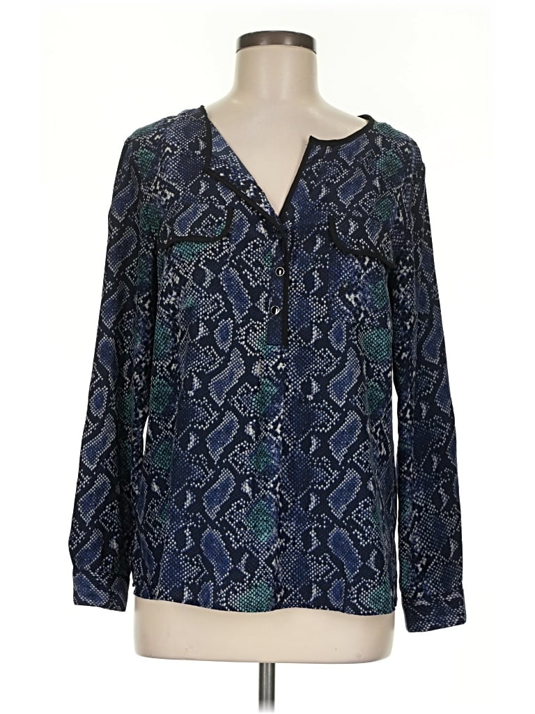 Pre-owned Elementz Long Sleeve Blouse In Blue