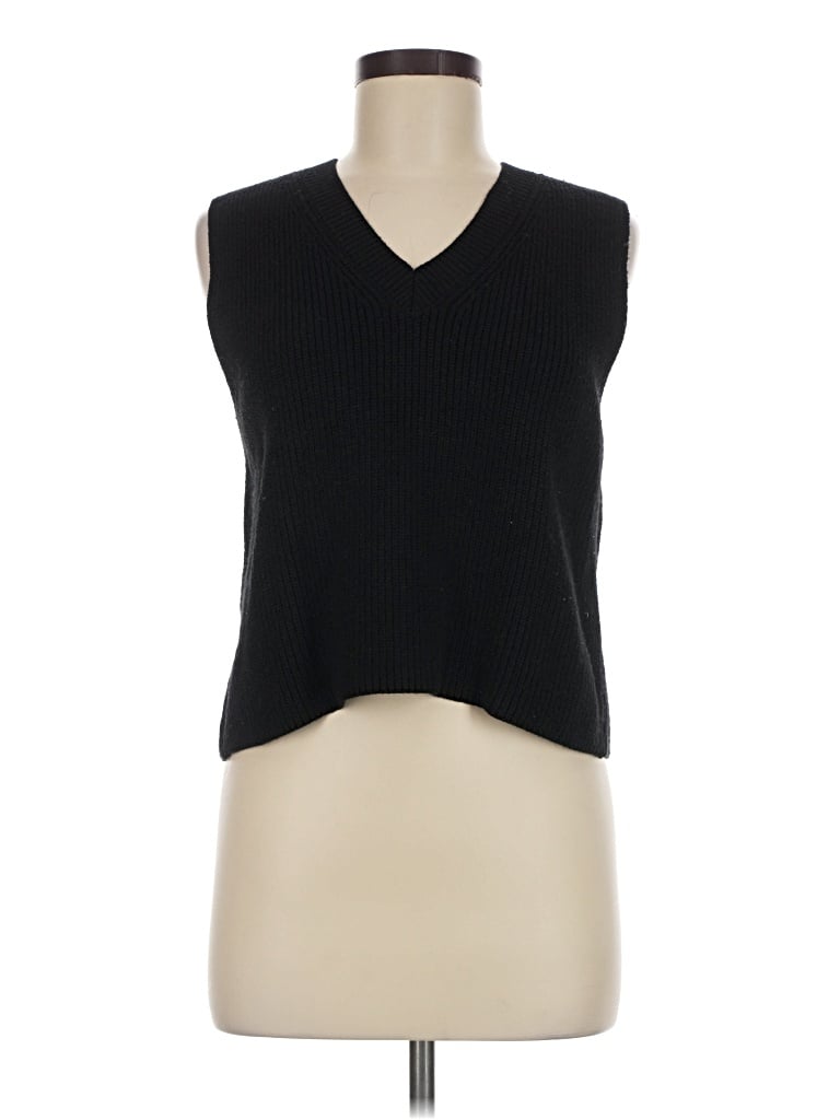 Pre-owned Zara Sweater Vest In Black