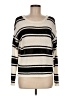 Hem & Thread 100% Polyester Stripes Ivory Pullover Sweater Size M - photo 1