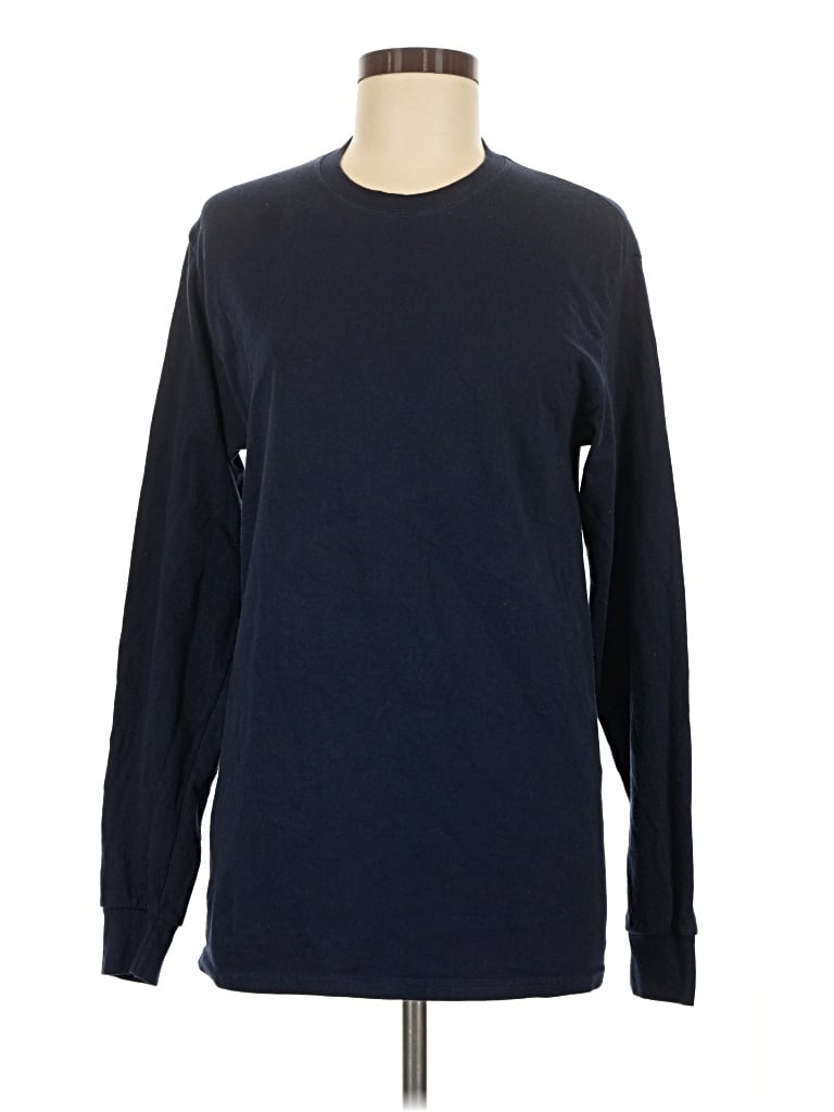Pre-owned Jerzees Long Sleeve T-shirt In Blue