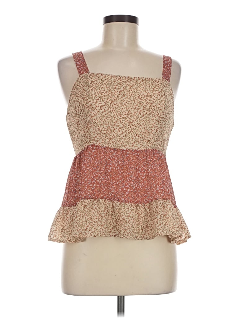 Pre-owned Paper Crane Sleeveless Top Orange Square Neckline Tops