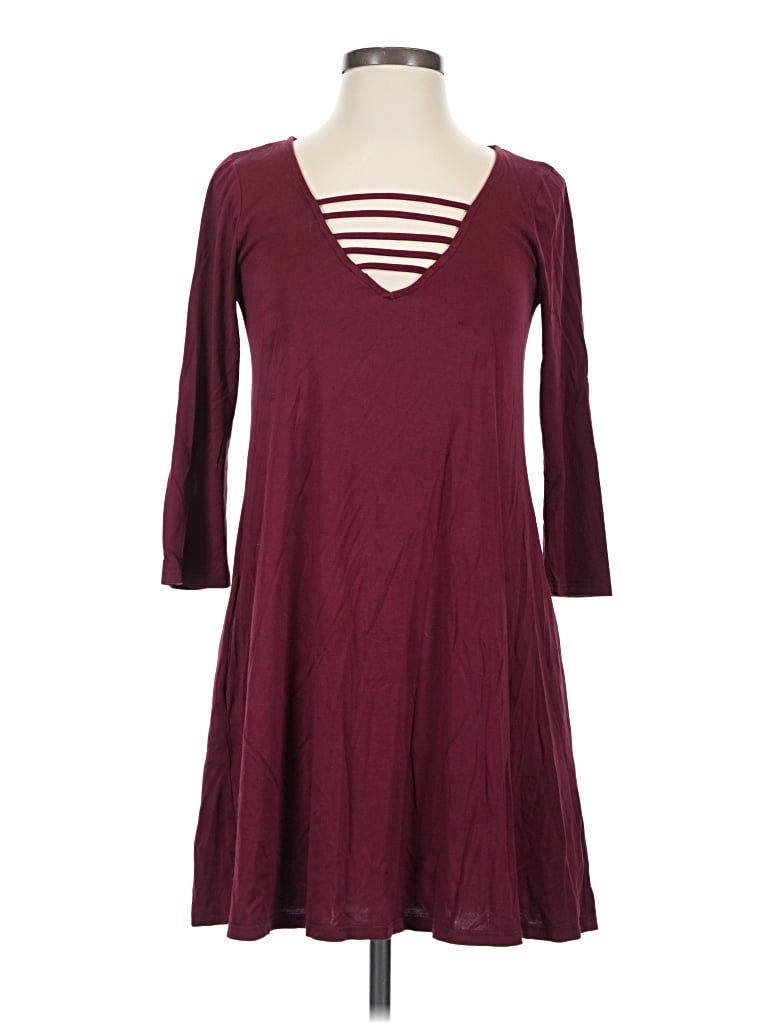 Pre-owned Socialite Casual Dress In Burgundy