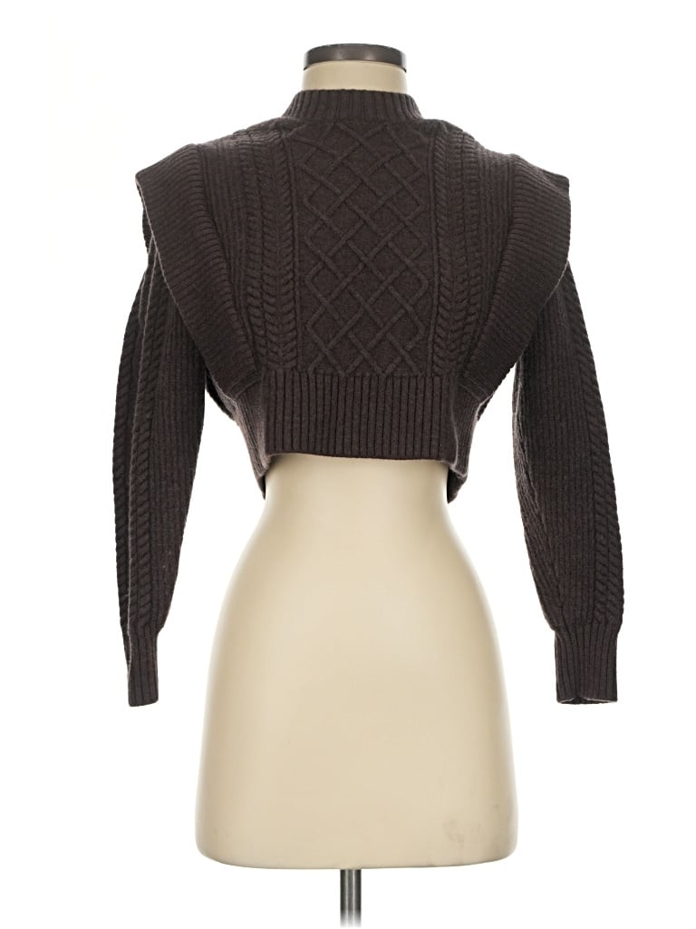 Pre-owned Babaton Wool Cardigan Sweater In Brown