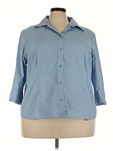 Fashion Bug 3/4 Sleeve Button-Down Shirt (view 1)