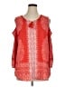 Christopher & Banks Aztec Or Tribal Print Color Block Floral Graphic Paisley White Red Sleeveless Blouse Size XL - photo 1