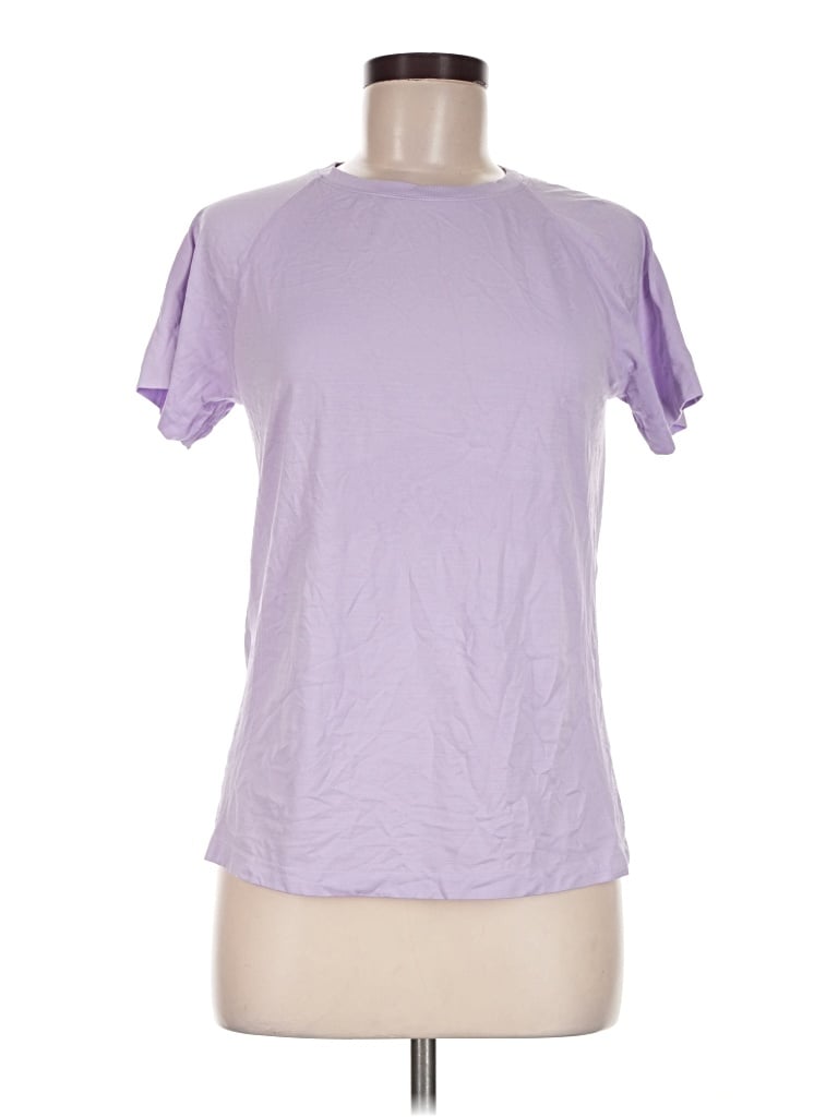 Pre-owned Avia Short Sleeve Top Purple Crew Neck Tops