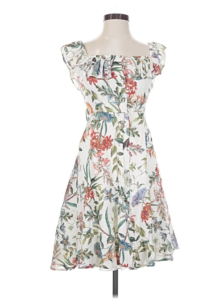 Pre-owned Zara Basic Cocktail Dress In White