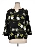 Fever Floral Black 3/4 Sleeve Blouse Size XL - photo 1