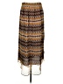 Glam 100% Silk Print Brown Silk Skirt Size M - photo 2