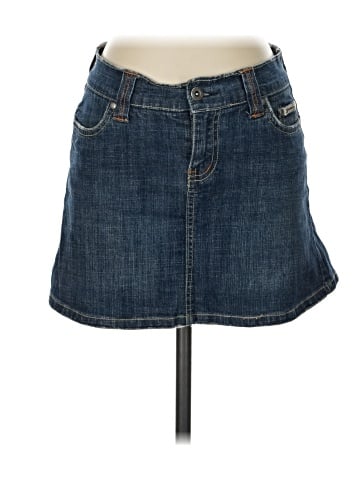Hydraulic Denim Skirt (view 1)