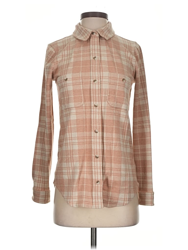 Pre-owned Faherty Long Sleeve Button Down Shirt In Brown