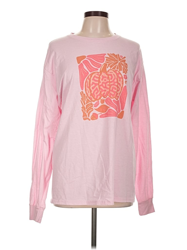 Pre-owned Jerzees Long Sleeve T-shirt In Pink