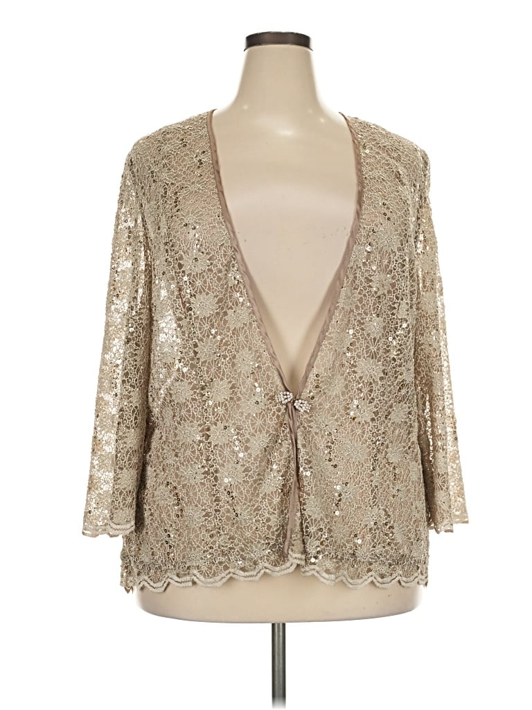 Pre-owned R & M Richards Cardigan Sweater In Gold