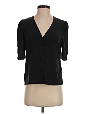FRAME Short Sleeve Silk Top (view 1)