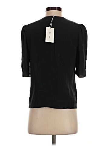 FRAME Short Sleeve Silk Top (view 2)