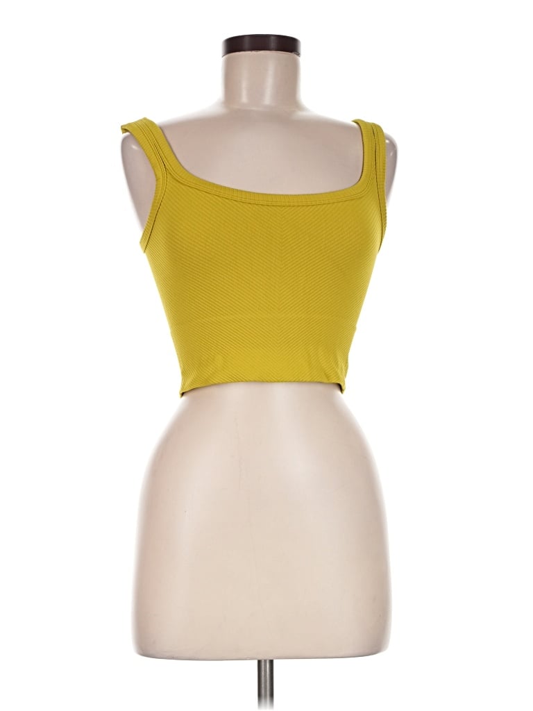Pre-owned Nikibiki Tube Top Yellow Strapless Neckline Tops