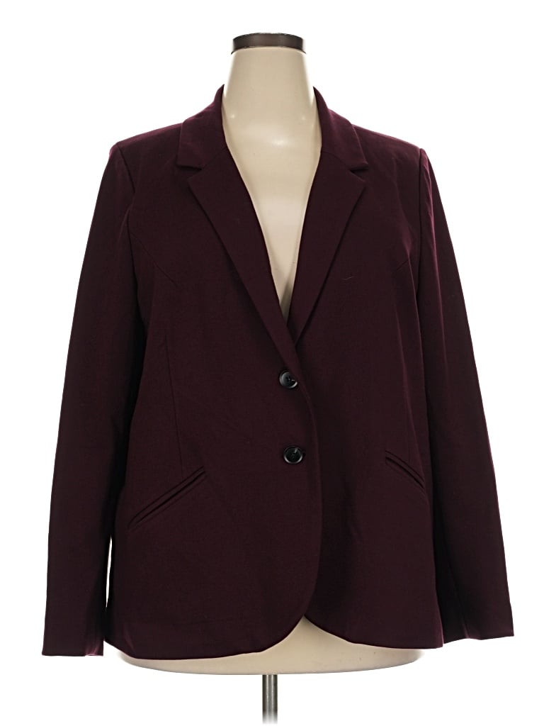 Pre-owned Universal Standard 3/4 Sleeve Top Burgundy Open Neckline Tops