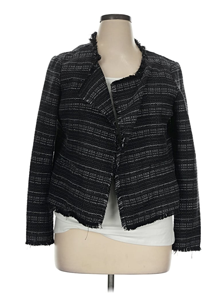 Pre-owned Adrienne Vittadini Blazer Jacket In Black