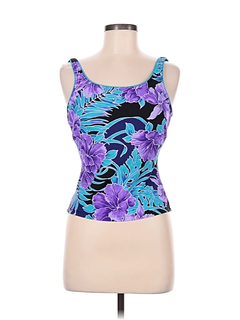 Pre-owned Speedo Tank Top Purple Strapless Neckline Tops