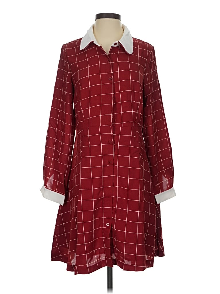Pre-owned Allegra K Casual Dress In Burgundy