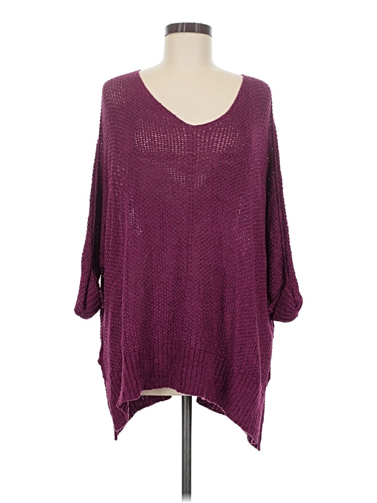 Pre-owned She + Sky Poncho In Purple