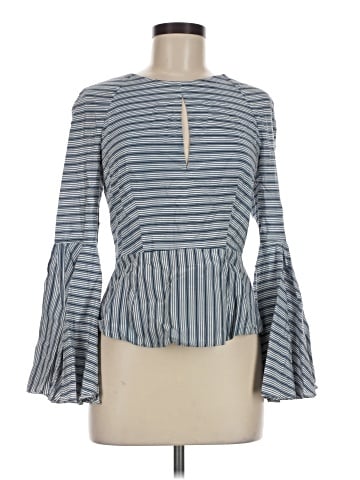 Milly Long Sleeve Silk Top (view 1)