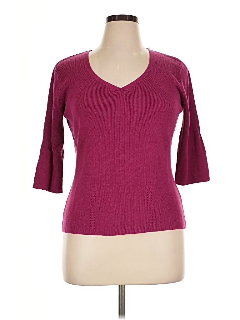 Pre-owned Dressbarn Pullover Sweater In Burgundy