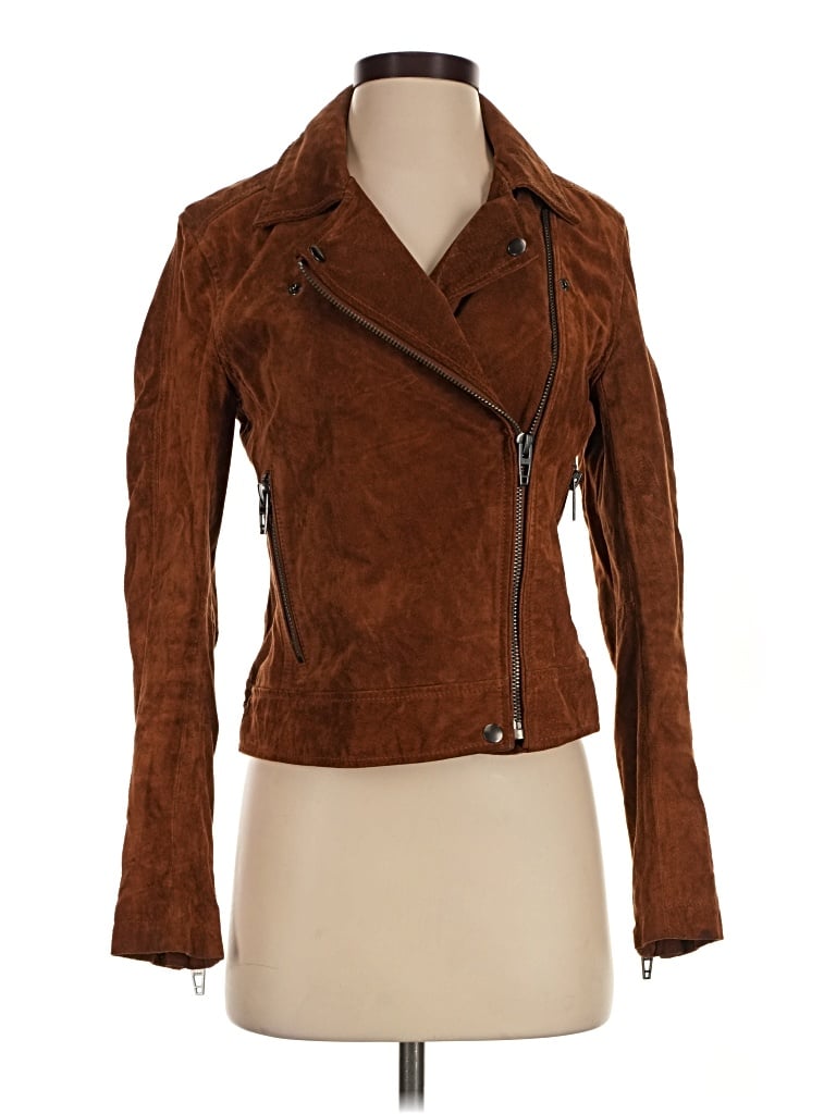 Pre-owned Blanknyc Blank Nyc Leather Jacket In Brown