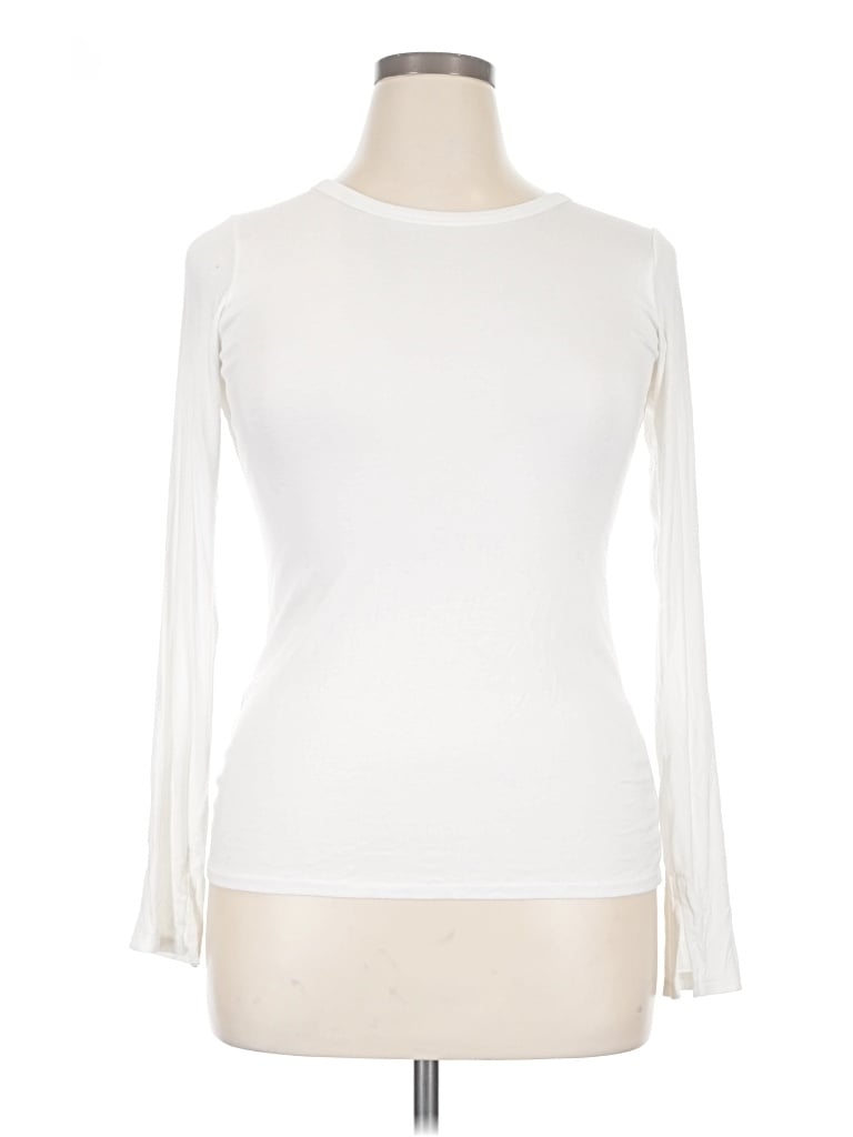 Pre-owned Spanx Long Sleeve T-shirt In Ivory