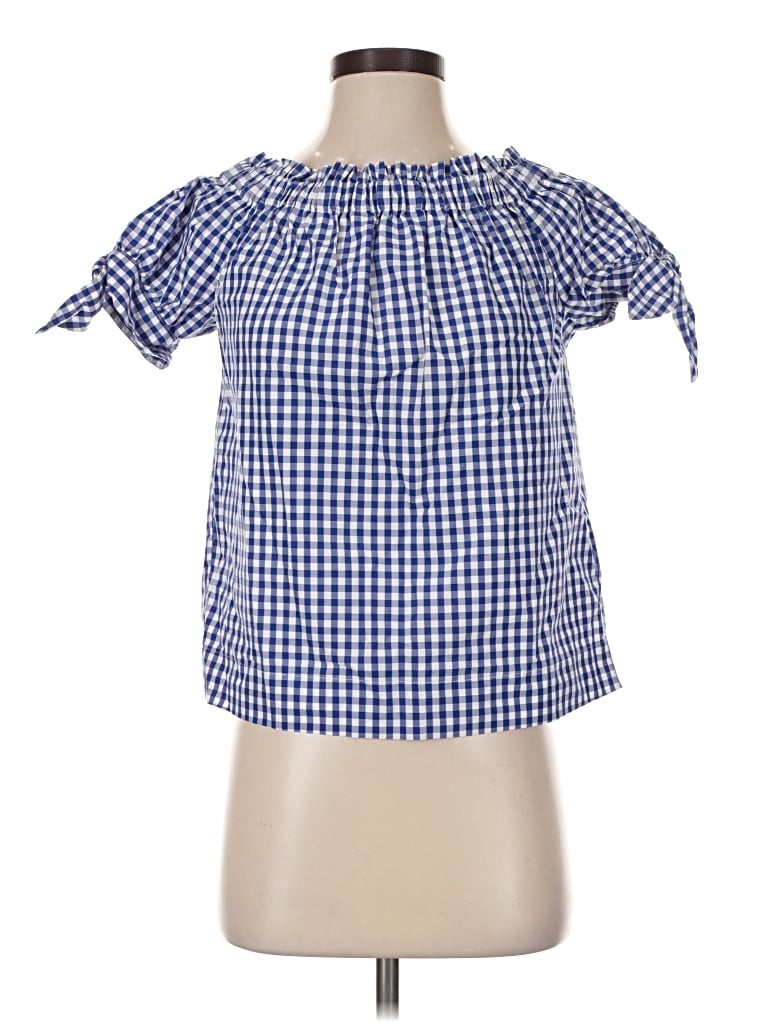 Jcrew Short Sleeve Blouse In Blue